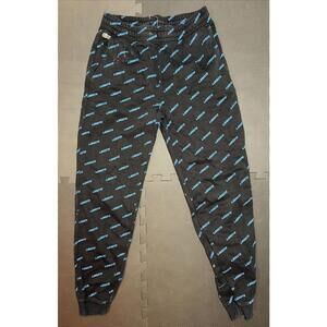 Lacoste Jacquard Black Pants Mens Blue Size S Track Joggers Monogram Sweatpants